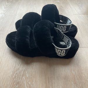 UGG Black Shearling Slide, Size 10